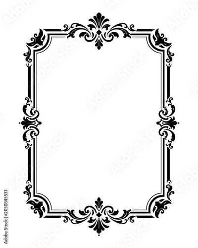 Ornate rectangular frame features intricate floral details for a classic design aesthetic.