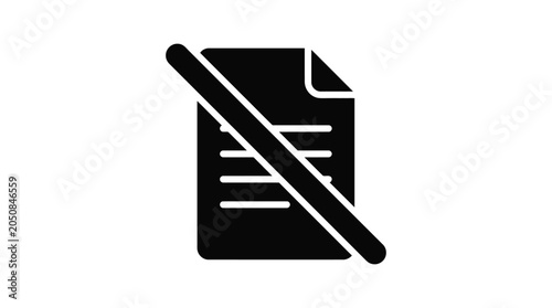Bild auf Leinwand Document With Cancel Mark Silhouette paper file