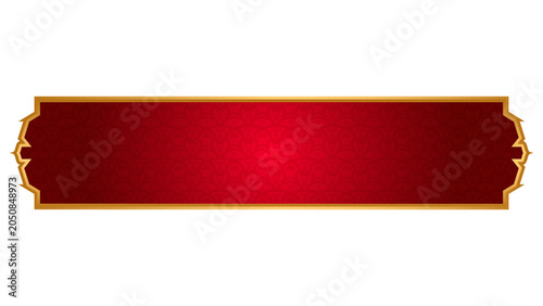 Luxury Red Islamic Golden Banner with Arabic Decorative Pattern Background