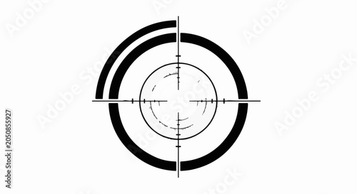 Precision aiming reticle on white background, representing focus and accuracy.