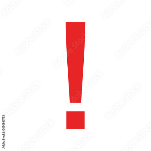 Red Exclamation Mark Symbol on White Background