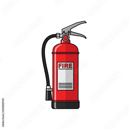 Red Fire Extinguisher Isolated On White Background, Safety Equipment