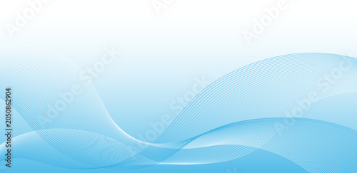 Blue abstract wave lines background illustration