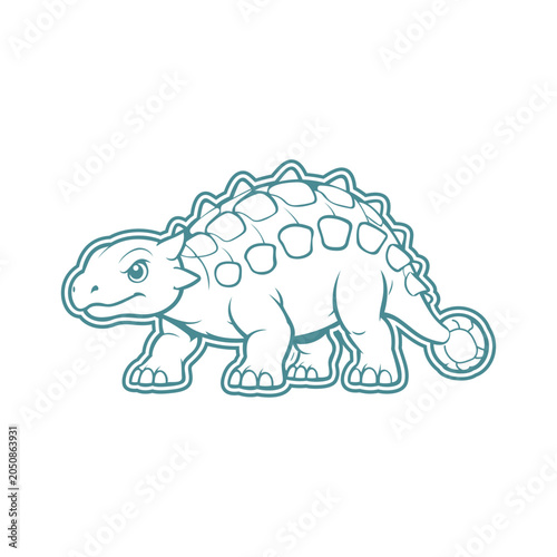 Illustration of a Ankylosaurus Dinosaur  design templates simple and modern