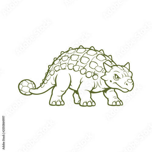Illustration of a Ankylosaurus Dinosaur  design templates simple and modern