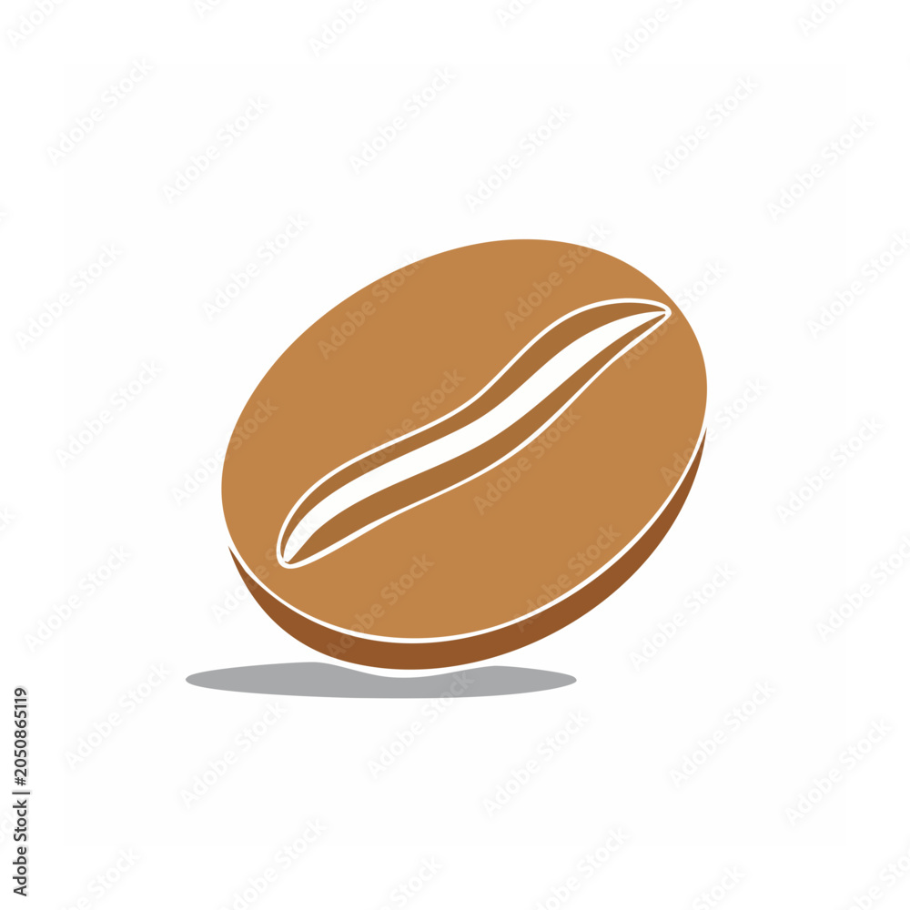 Obraz premium Flat design coffee bean icon with white background