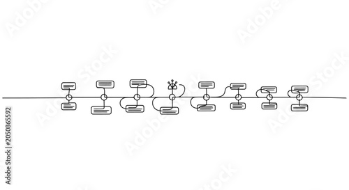 Minimalist Network Diagram Depicting Multiple Connected Nodes and a Central Power Source Emphasizing Connectivity and Data Flow