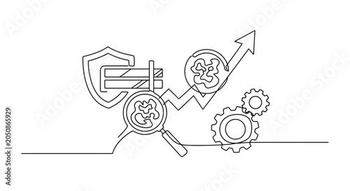 Business growth analysis with security measures and process optimization indicators