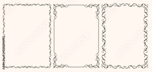 Vintage calligraphic frames set