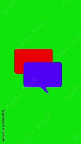 Minimalist Floating Chat Bubble Social Media Overlay on Green Screen