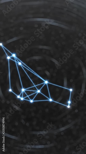 Bright Constellation Glowing Against a Rotating Starry Night Sky
