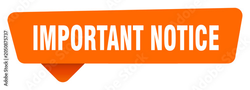 Foto important notice sticker