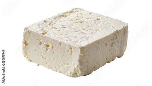 Bild auf Leinwand Block of white feta cheese with crumbly texture