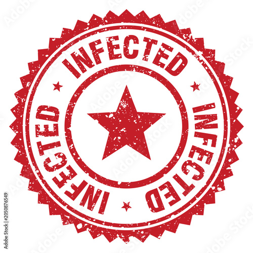 Cuadro en lienzo infected red grunge round stamp. infected stamp