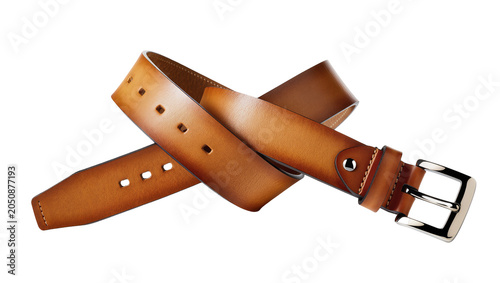 Tableau sur toile Brown leather belt with silver buckle and holes