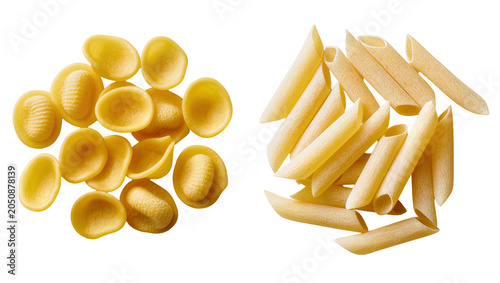 Bild auf Leinwand Orecchiette and Penne pasta assortment