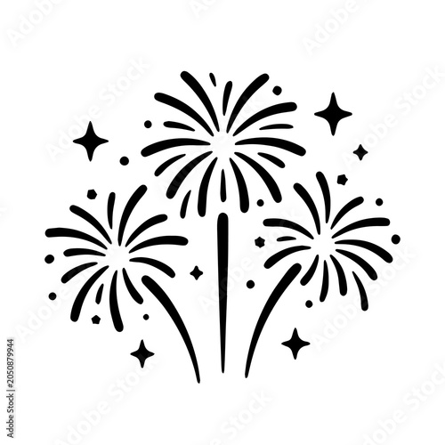 Foto Triple fireworks burst festive celebration graphic with fireworks celebration ex
