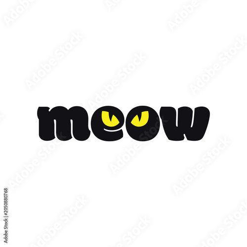 Meow Cat Typography