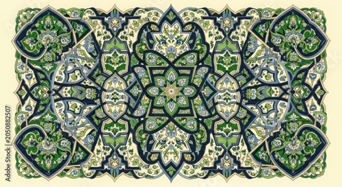 Intricate geometric maze garden design illustration