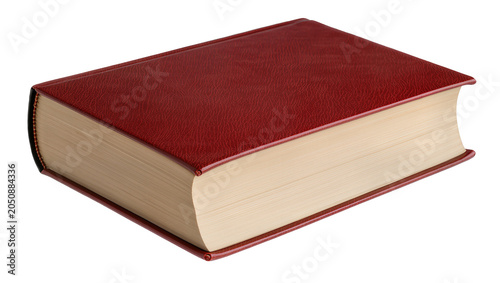Tableau sur toile Thick red hardcover book with aged cream pages