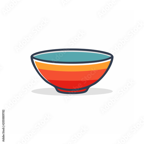 Colorful striped bowl icon