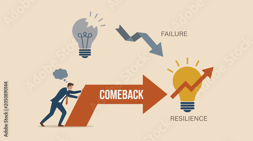 Photos Entrepreneurial Failure and Resilience Concept Showing Comeback