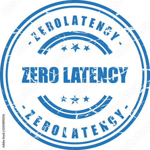 Photos Zero latency stamp vector illustration, emphasizing speed and efficiency for technology and business applications, digital graphic design element