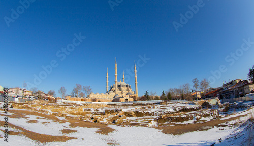 The Selimiye Mosque is a complex built by the architect Sinan during the reign of Ottoman Sultan Selim II and is located in Edirne, the former capital of the Ottoman Empire.