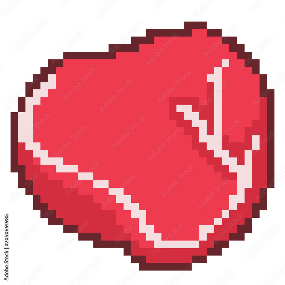 Fototapeta premium Round steak pixel art beef meat raw food