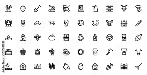 Tableau sur toile In the Village icon set