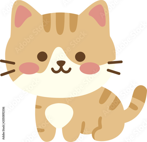 Cute Cartoon Cat Face Illustration for Kids
