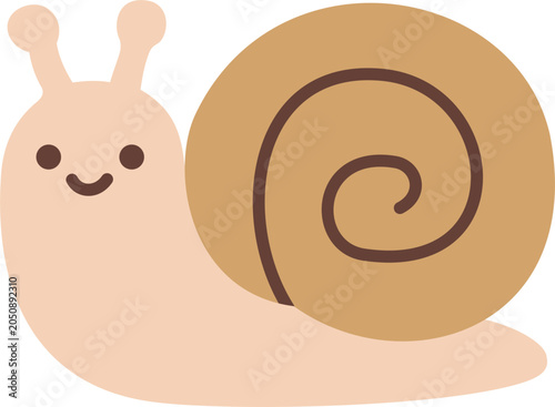 Cute Cartoon Snail with a Spiraled Shell
