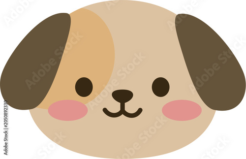 Cute Cartoon Dog Face 
