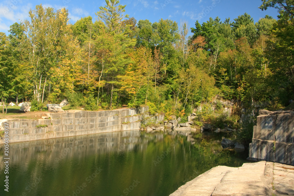 Fototapeta premium The oldest marble quarry in the U.S. in early fall in Dorset, Vermont