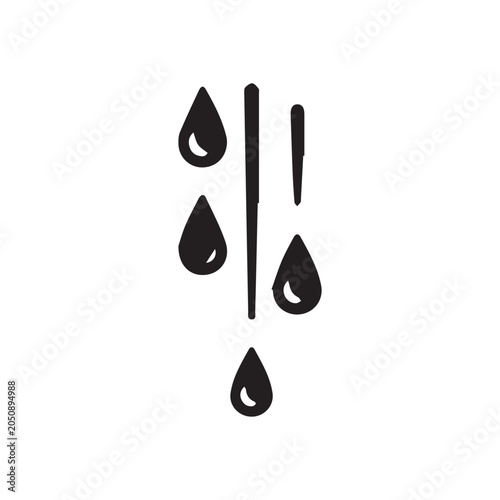 Фотография Falling rain drops on a white background