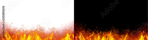 Foto PNG image of Intense orange and yellow blazing fire flames with glowing flying s