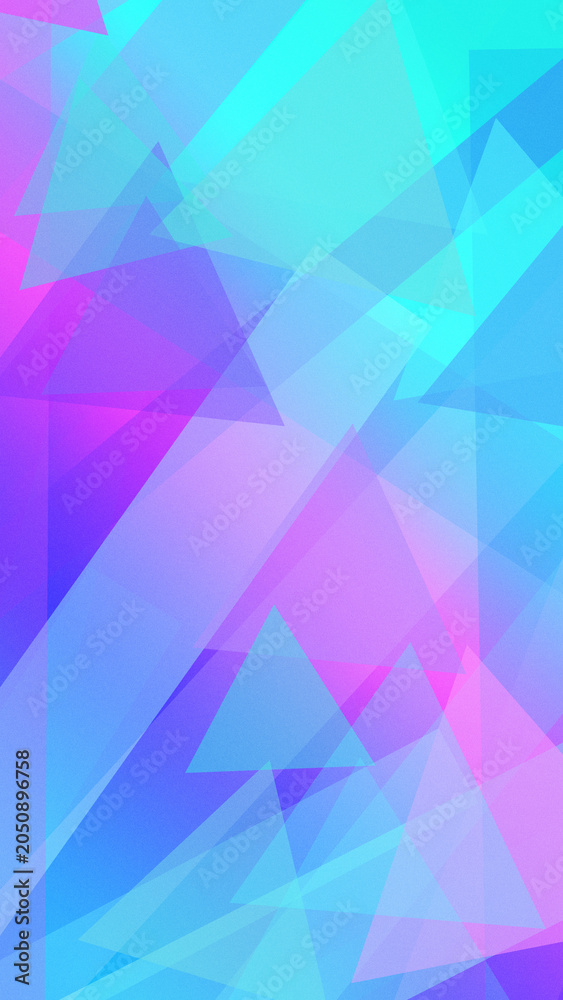 Fototapeta premium Soft pink, cyan, and blue triangular facets create an airy abstract backdrop with a futuristic mood for banners, posters, and modern web headers.