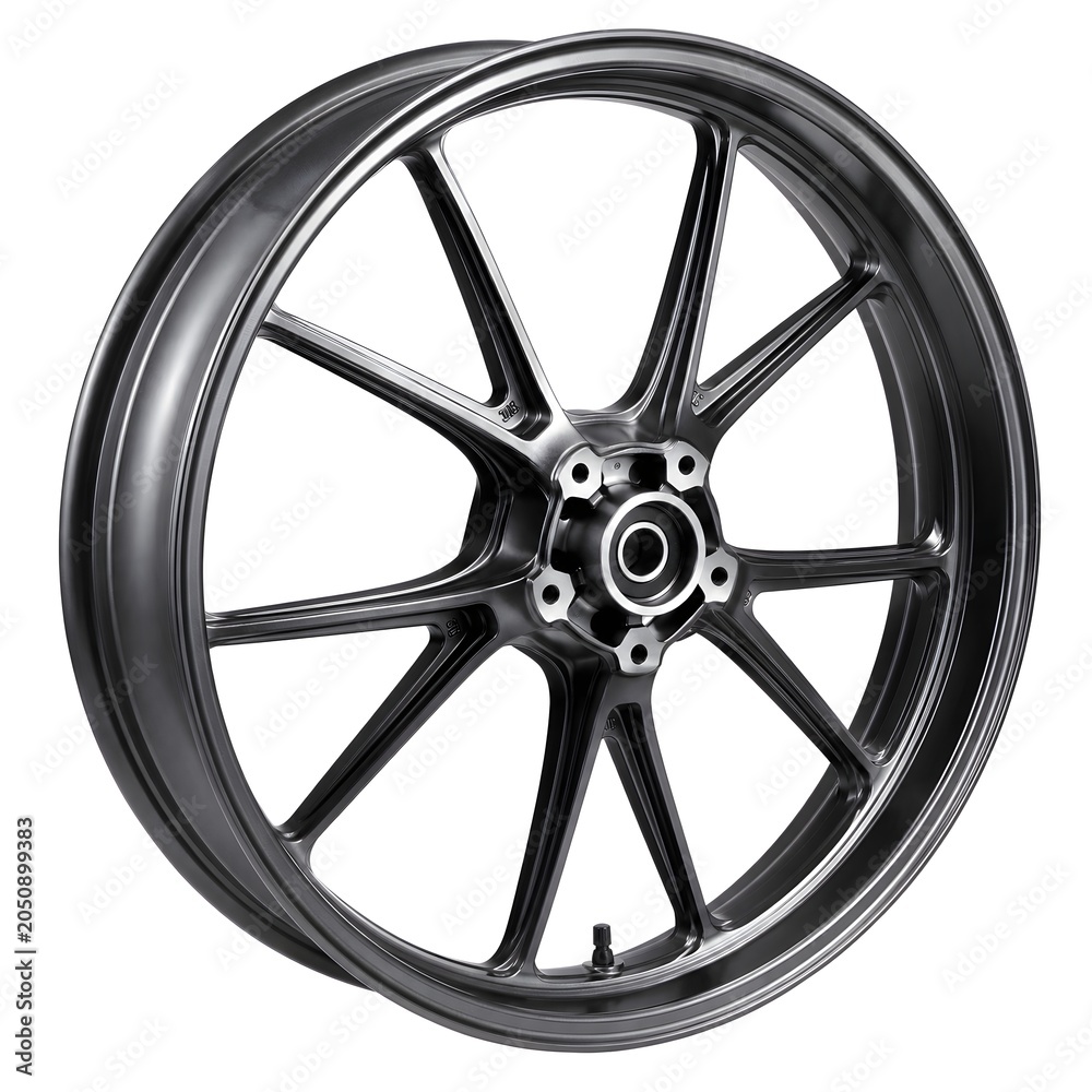 Obraz premium Modern Motorcycle Alloy Wheel Rim Isolated on White Background