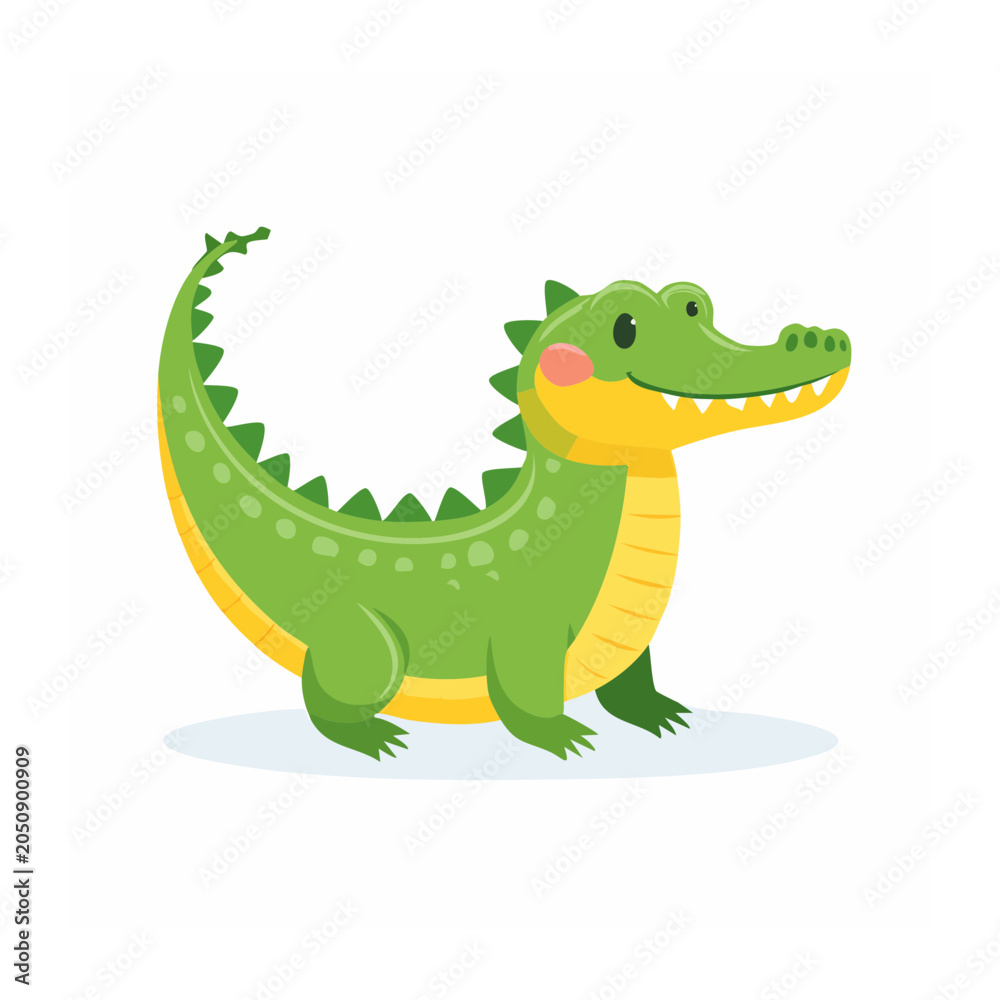 Naklejka premium Cute cartoon alligator illustration