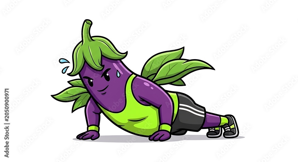 Fototapeta premium Cartoon purple dinosaur riding a skateboard.