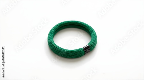 green bracelet isolated on white background
