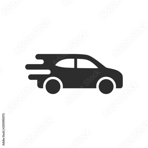 Obraz na plátně Car is going fast icon. Monochrome black and white symbol