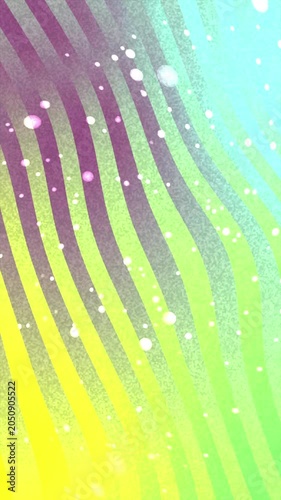 Abstract vertical background with colorful wavy stripes, grain texture and glowing light spots.