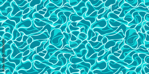 Konstfotografi The abstract pattern of glowing turquoise lines on a dark blue background creates a mesmerizing visual effect