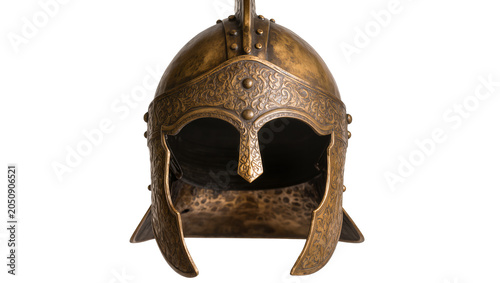 Bild auf Leinwand Ornate bronze ancient warrior helmet with decorative engravings