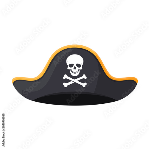 Pirate hat with skull and crossbones symbol