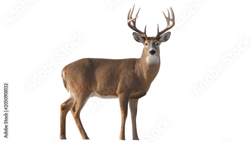 Bild auf Leinwand Buck deer with large antlers standing