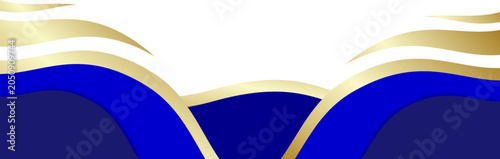 Blue And Gold Elegant Wavy Footer