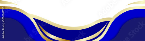 Blue And Gold Elegant Wavy Footer