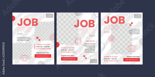 Job Fair and Career Exhibition Social Media Template Set